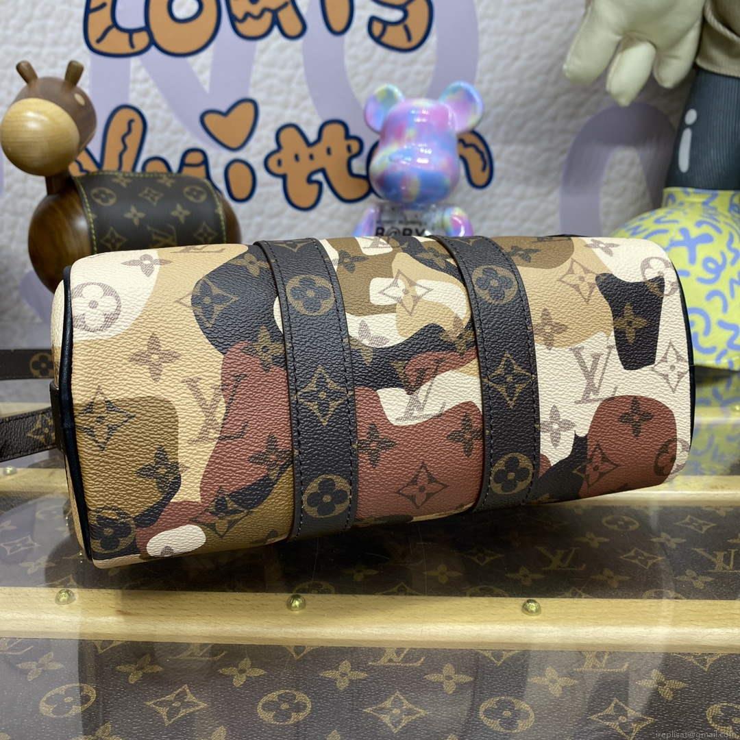 LV M46678 Louis Vuitton Keepall Bandoulière 25 Bag Brown