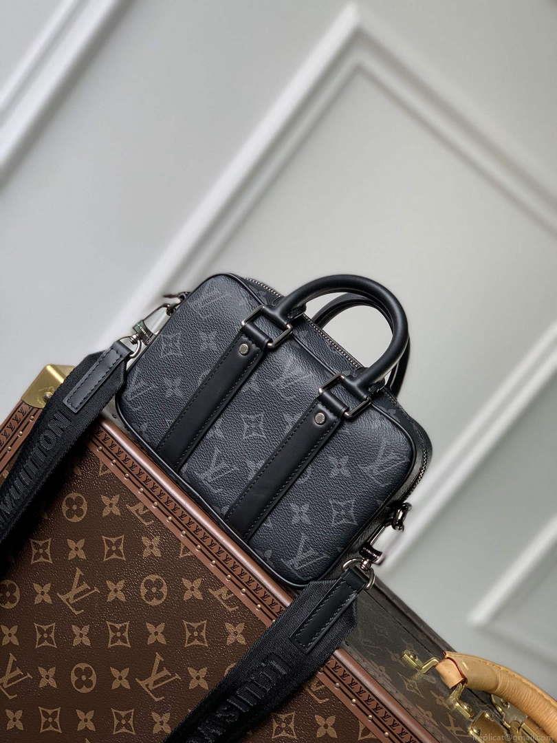 LV M82770 Louis Vuitton Nano Porte Documents Voyage Bag Black