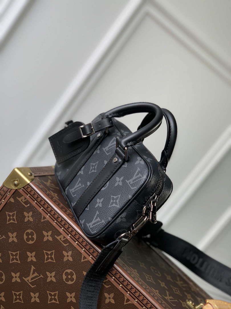 LV M82770 Louis Vuitton Nano Porte Documents Voyage Bag Black