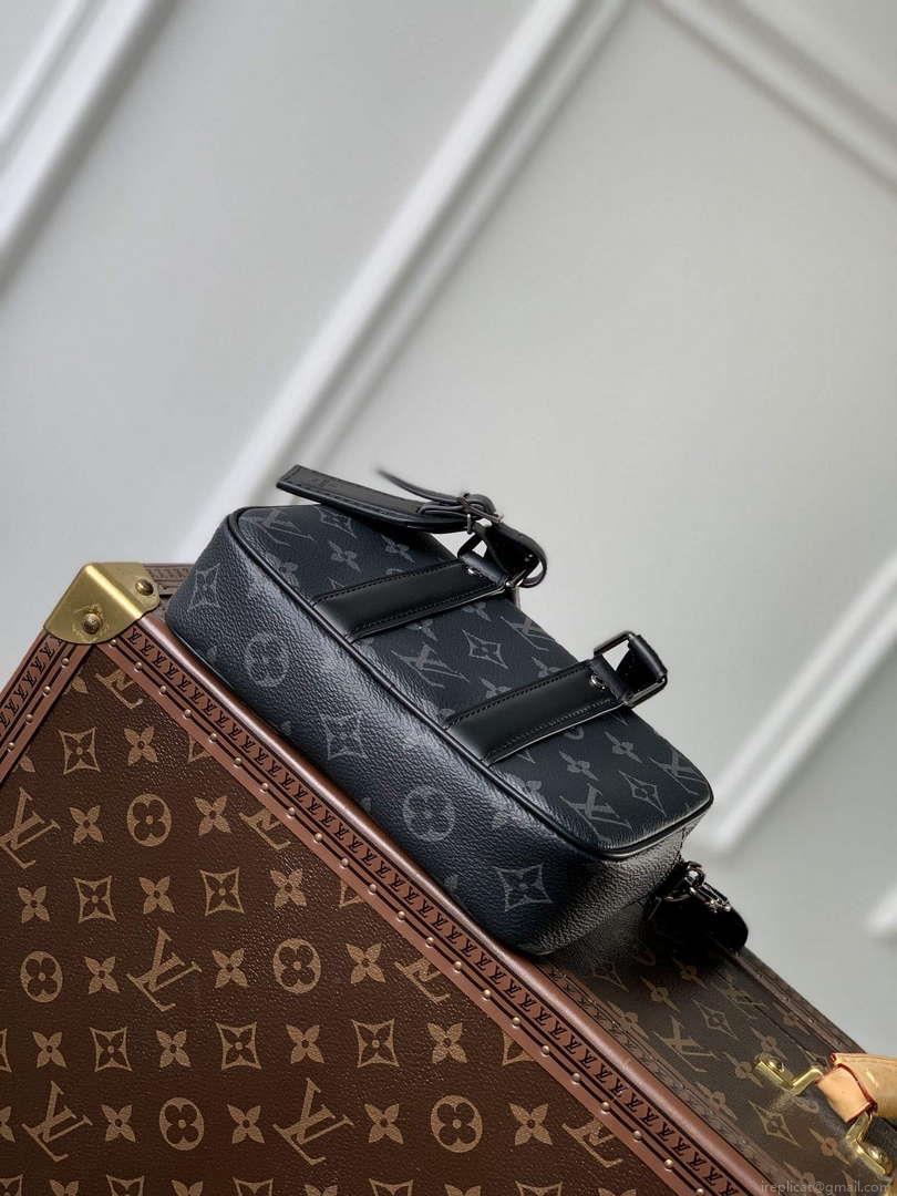 LV M82770 Louis Vuitton Nano Porte Documents Voyage Bag Black