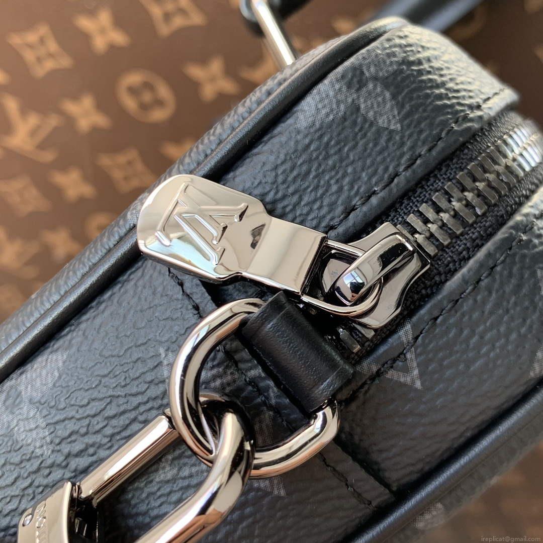 LV M82770 Louis Vuitton Nano Porte Documents Voyage Bag Black