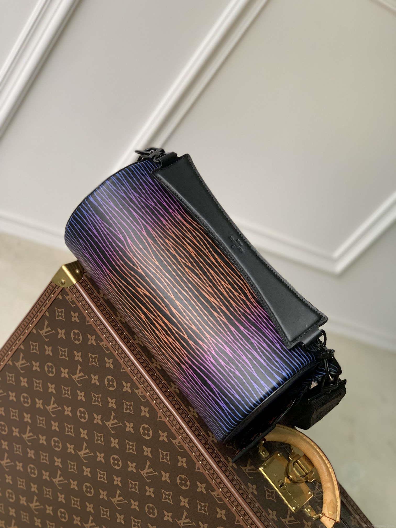 LV M23093 Louis Vuitton Soft Polochon Epi XL Leather Bag Gradient Electric Sun Multicolor