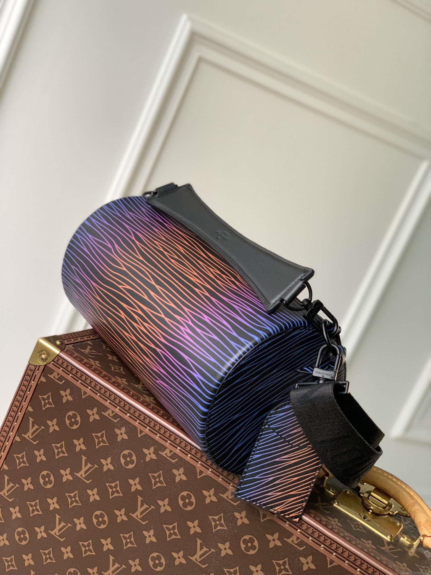 LV M23093 Louis Vuitton Soft Polochon Epi XL Leather Bag Gradient Electric Sun Multicolor