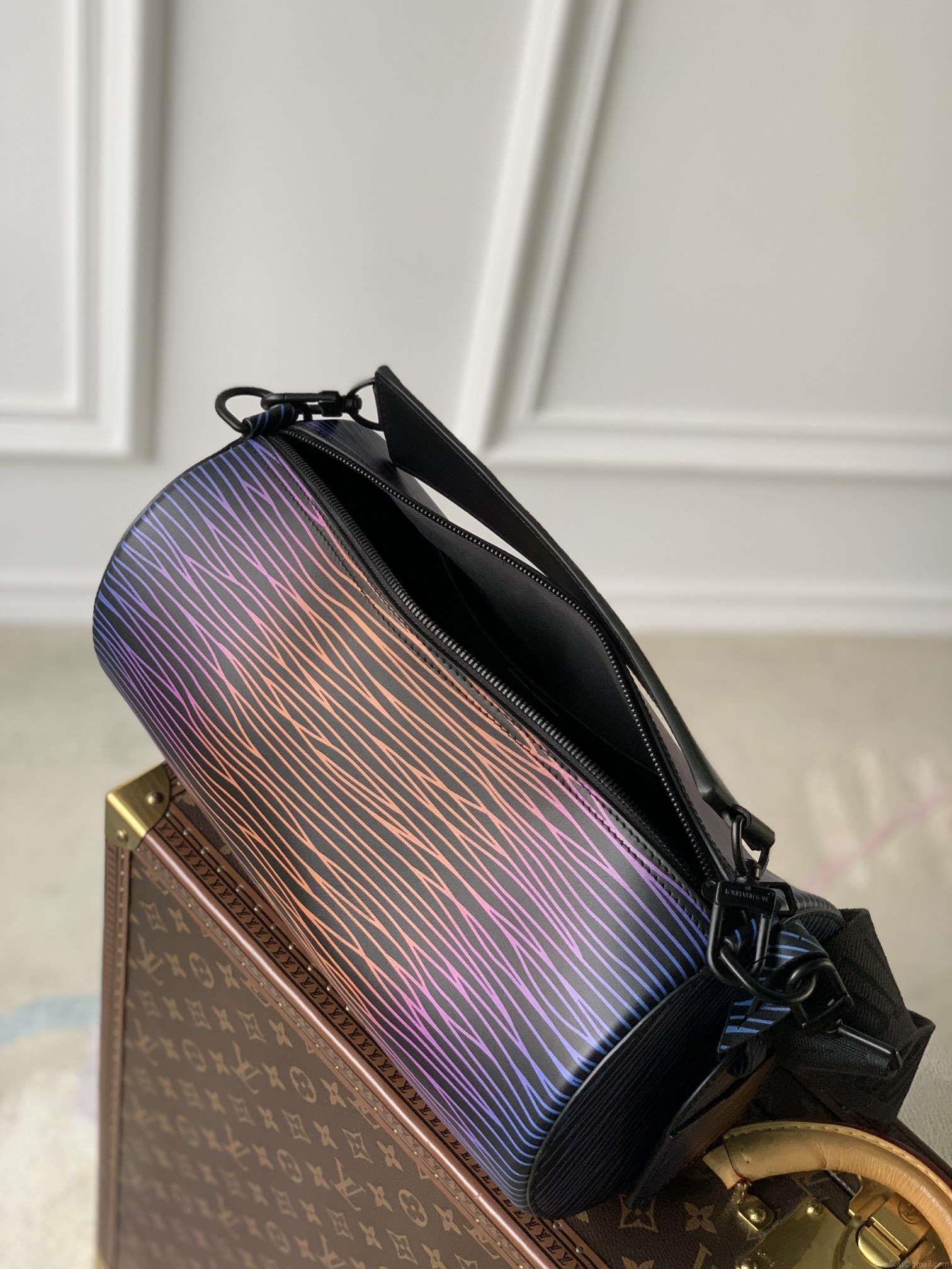 LV M23093 Louis Vuitton Soft Polochon Epi XL Leather Bag Gradient Electric Sun Multicolor
