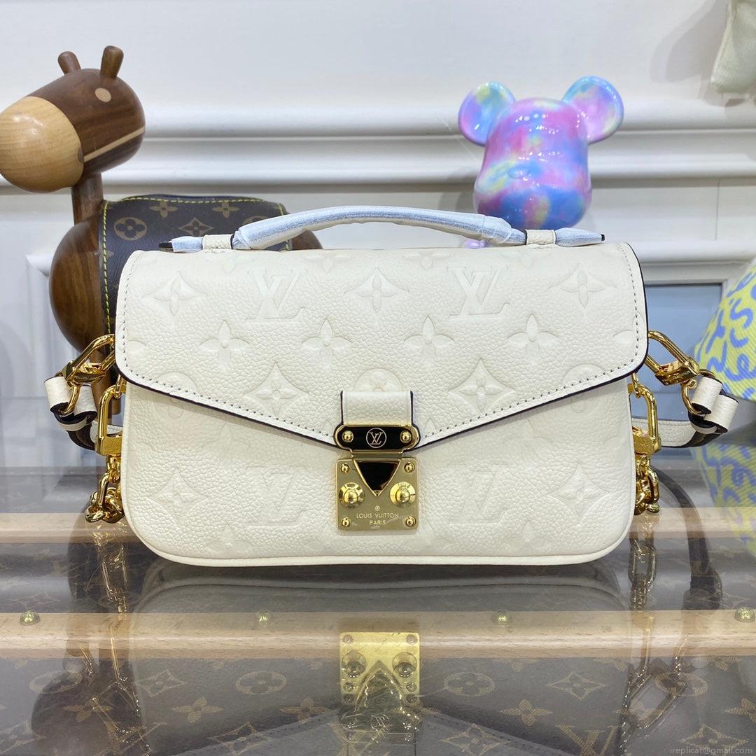 LV M22942 Louis Vuitton Pochette Métis East West bag Monogram Empreinte Leather Crème Beige