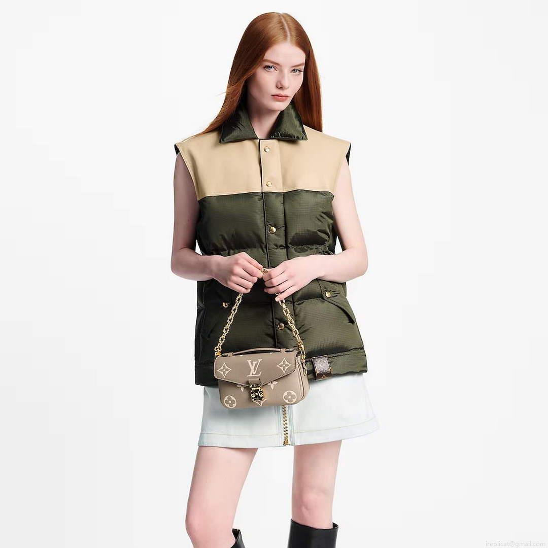 LV M23081 Louis Vuitton Pochette Métis East West bag Monogram Empreinte Leather Dove/Cream