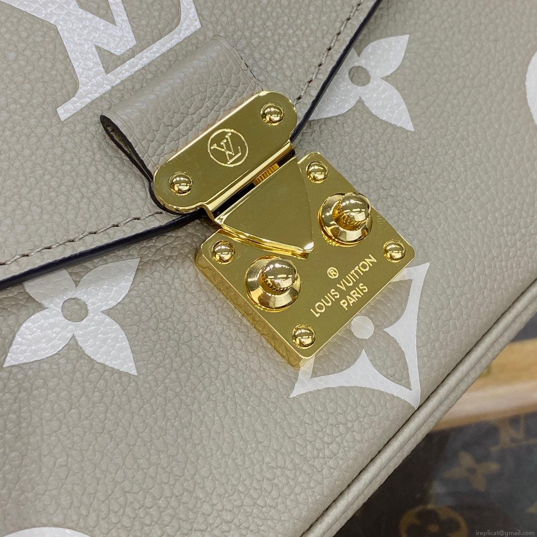 LV M23081 Louis Vuitton Pochette Métis East West bag Monogram Empreinte Leather Dove/Cream