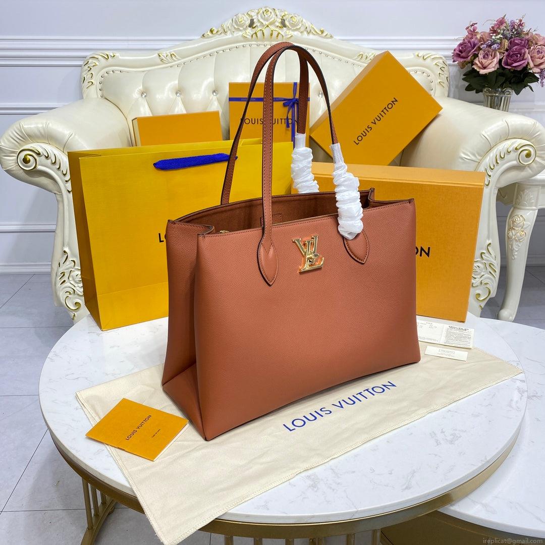 LV M57346 Louis Vuitton M57345 Lockme Shopper M57347 Bag Grained Calf Leather Brown