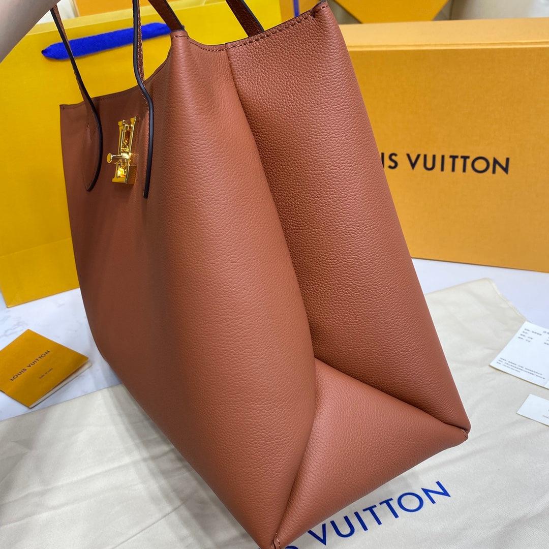 LV M57346 Louis Vuitton M57345 Lockme Shopper M57347 Bag Grained Calf Leather Brown