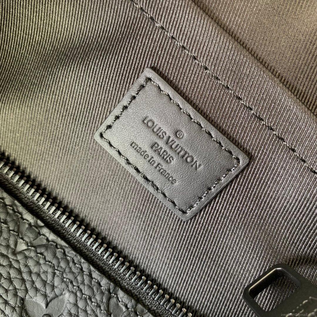LV M82772 Louis Vuitton Nano Steamer Bag Taurillon Monogram embossed cowhide leather Black