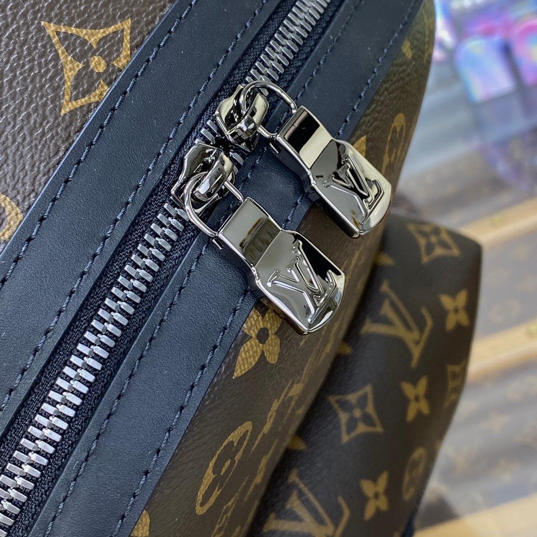 LV M46684 Louis Vuitton Discovery Backpack PM Monogram Macassar coated canvas