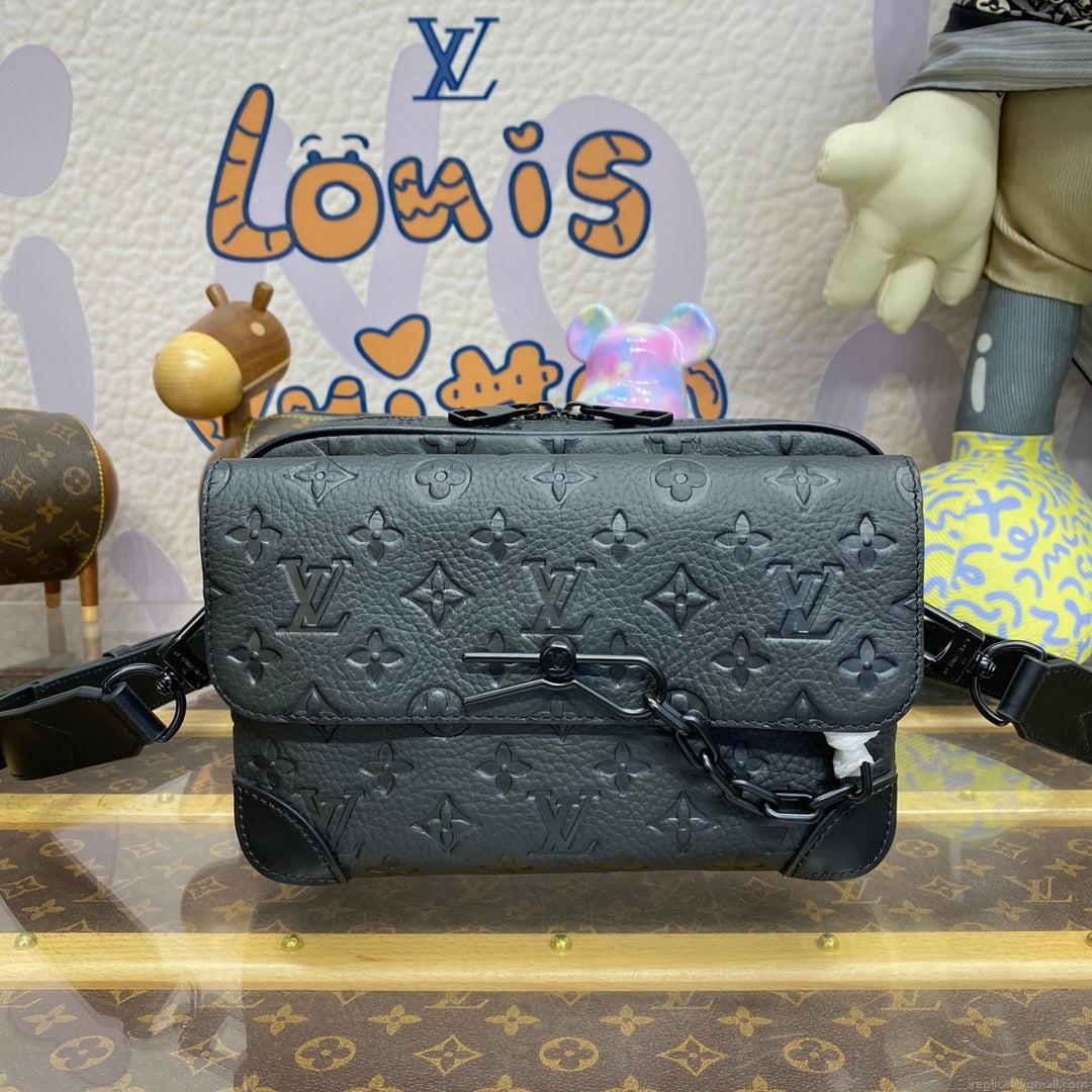 LV M23742 Louis Vuitton Steamer Messenger Bag Taurillon Monogram embossed cowhide leather