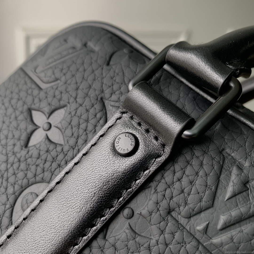 LV M82770 Louis Vuitton Nano Porte Documents Voyage Bag Black leather