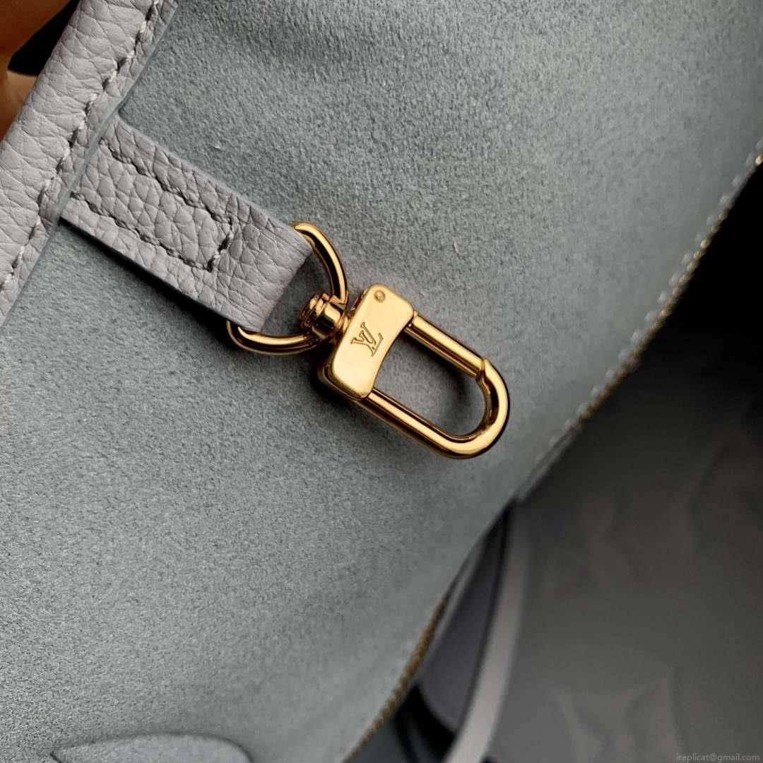 LV M46482 Louis Vuitton Neverfull MM Bag M45685 Monogram Empreinte Leather Blue
