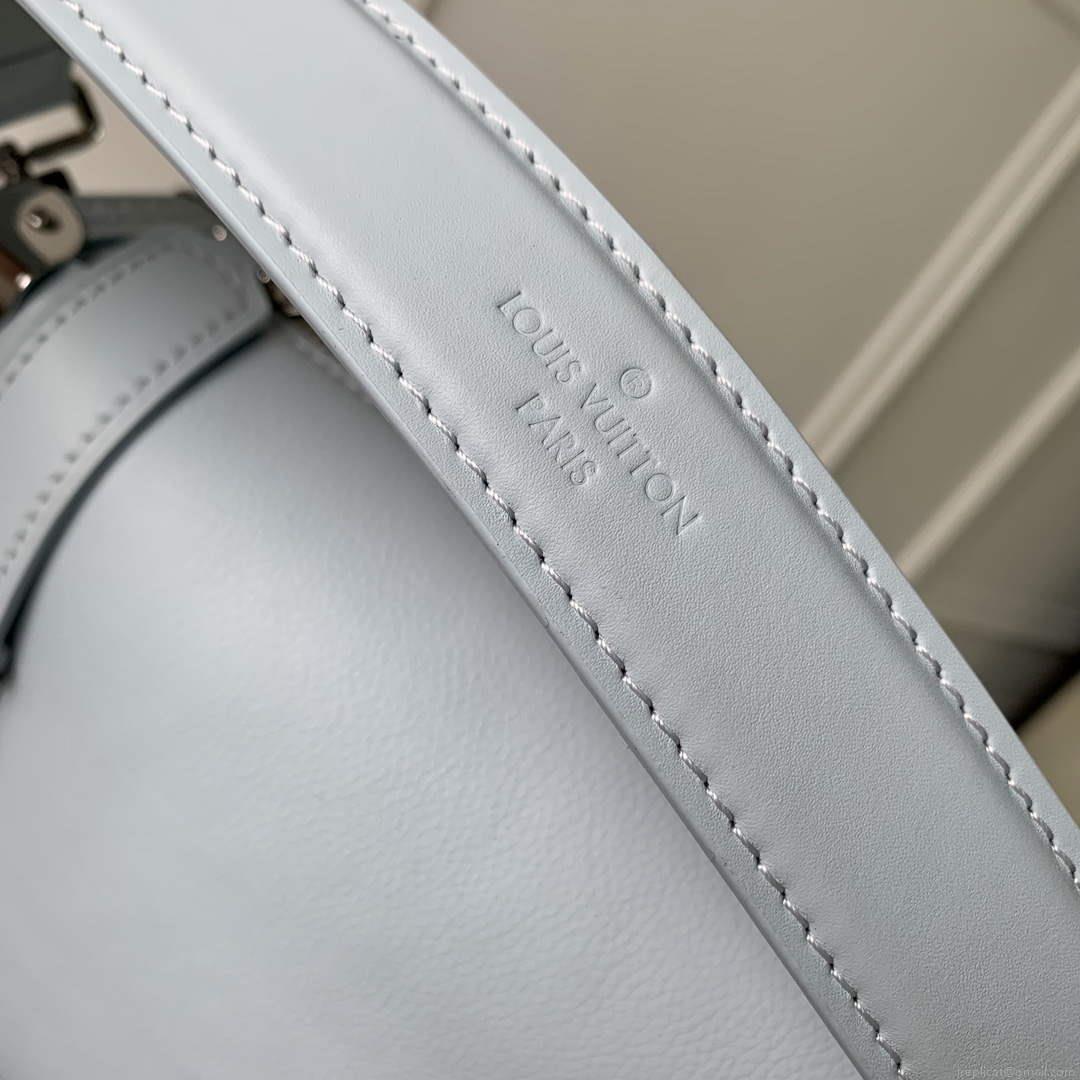 LV M25160 Louis Vuitton Side Trunk MM Handbag Olympe Blue