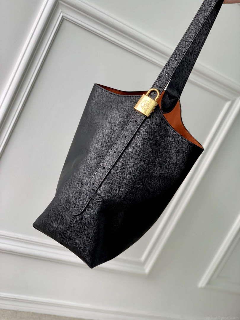 LV M24856 Louis Vuitton Low Key Hobo MM Handbag Black