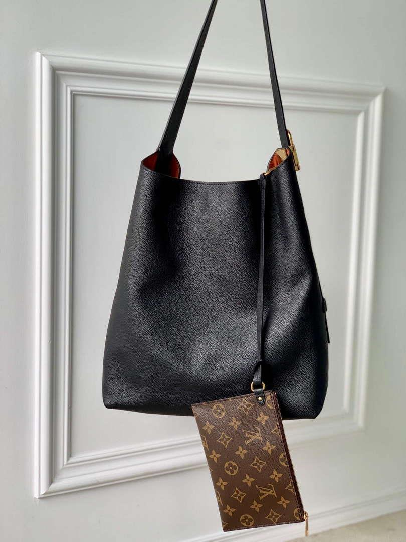 LV M24856 Louis Vuitton Low Key Hobo MM Handbag Black