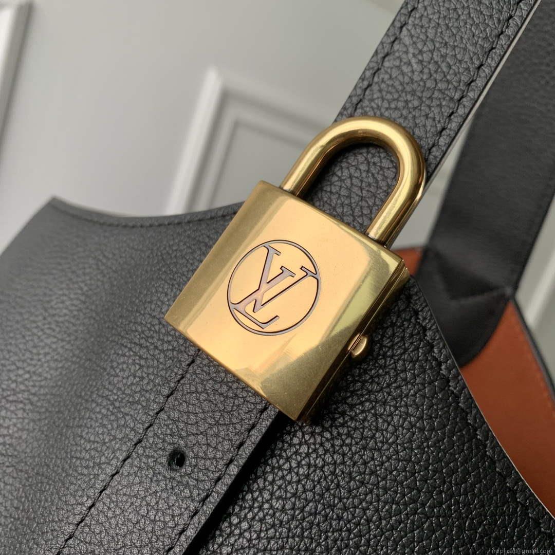 LV M24856 Louis Vuitton Low Key Hobo MM Handbag Black
