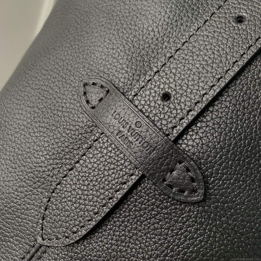 LV M24856 Louis Vuitton Low Key Hobo MM Handbag Black
