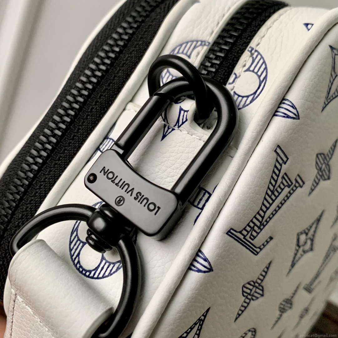 LV M83383 Louis Vuitton Alpha Wearable Wallet White/Navy