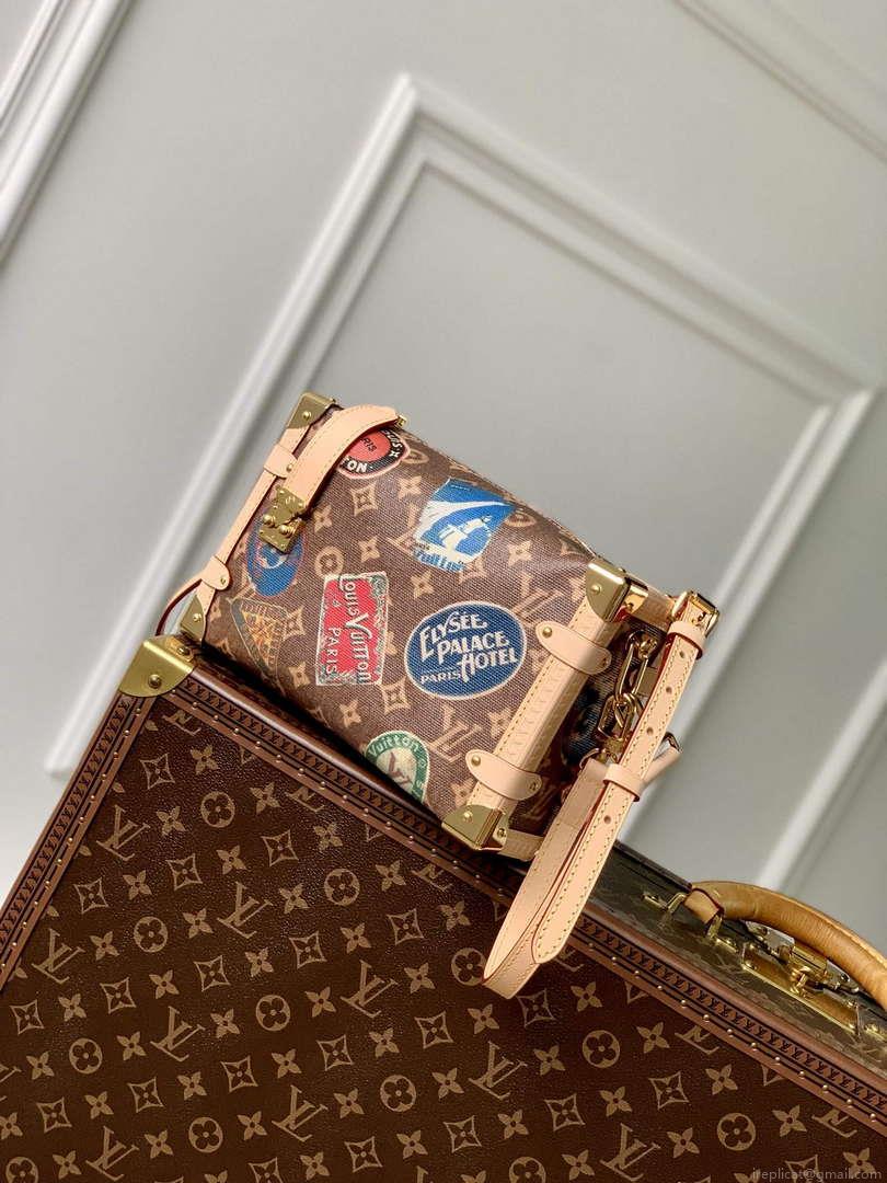 LV M47085 Louis Vuitton Side Trunk MM Other Monogram Canvas Handbag