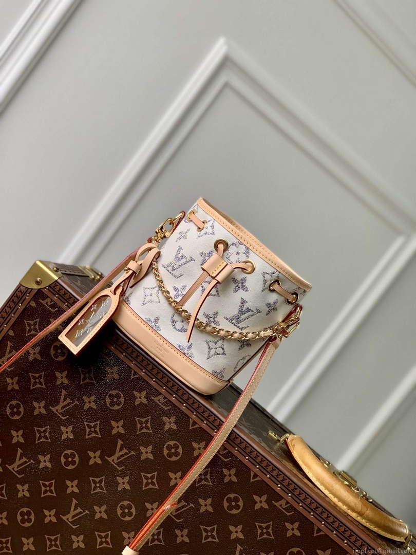 LV M83453 Louis Vuitton Nano Noé Bag Multicolor White