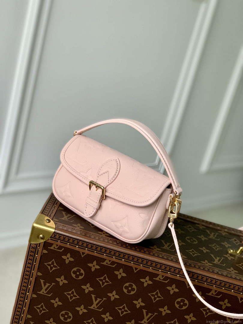 LV M83566 Louis Vuitton Nano Diane Bag Monogram Empreinte leather Opale Pink