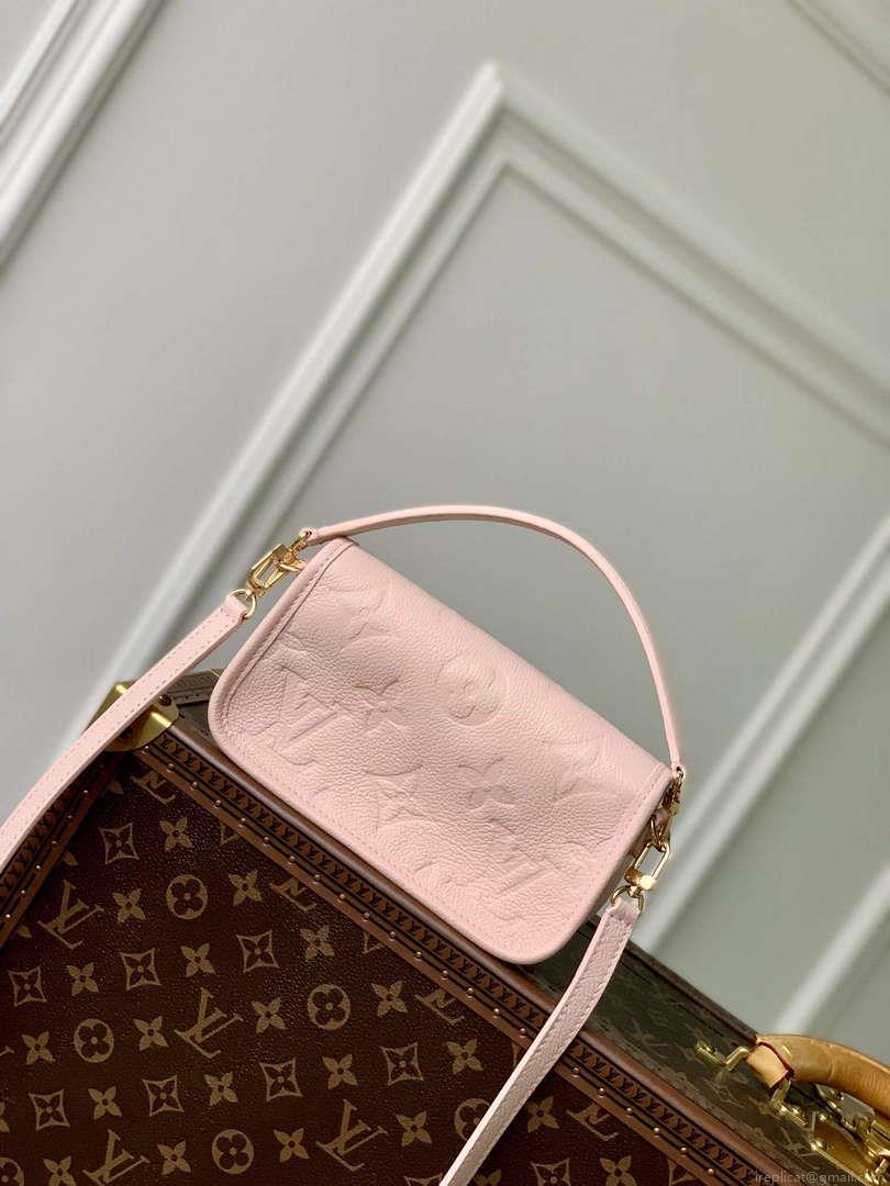 LV M83566 Louis Vuitton Nano Diane Bag Monogram Empreinte leather Opale Pink
