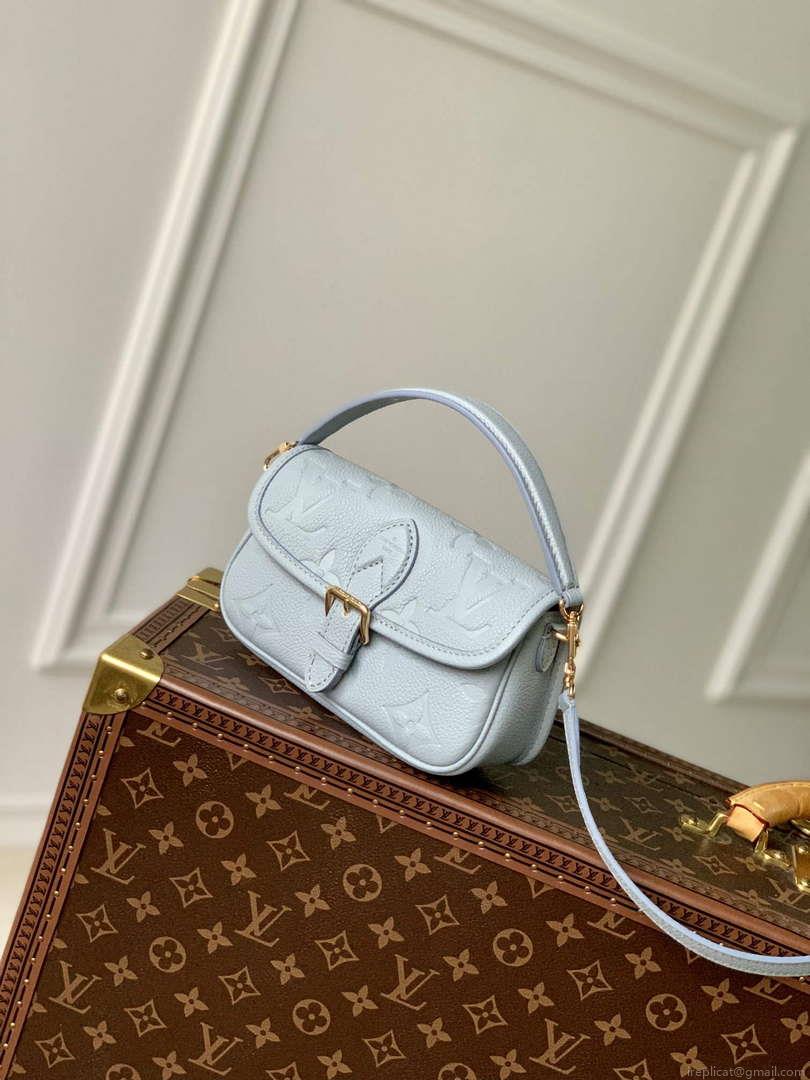 LV M83592 Louis Vuitton Nano Diane Bag Monogram Empreinte leather Olympe Blue