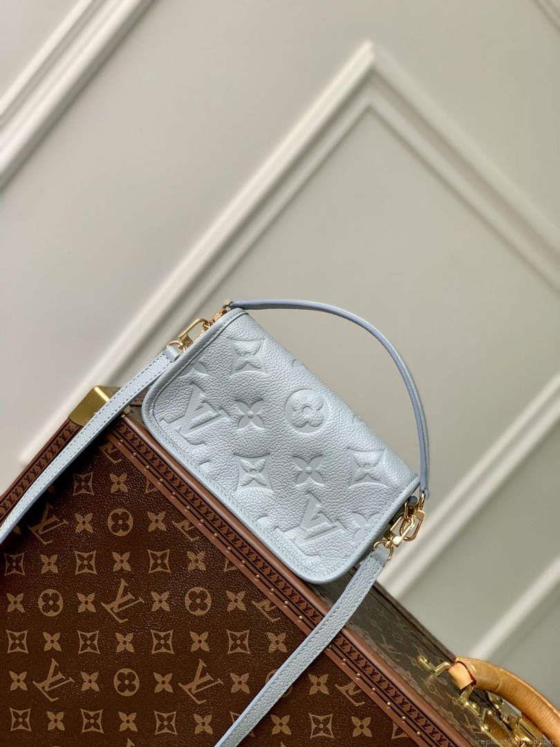 LV M83592 Louis Vuitton Nano Diane Bag Monogram Empreinte leather Olympe Blue