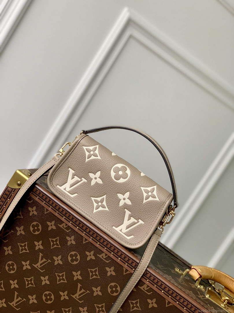LV M83300 Louis Vuitton Nano Diane Bag Monogram Empreinte leather Tourterelle Beige / Cream