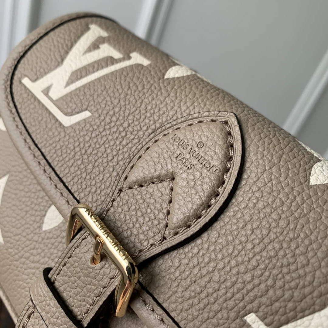 LV M83300 Louis Vuitton Nano Diane Bag Monogram Empreinte leather Tourterelle Beige / Cream