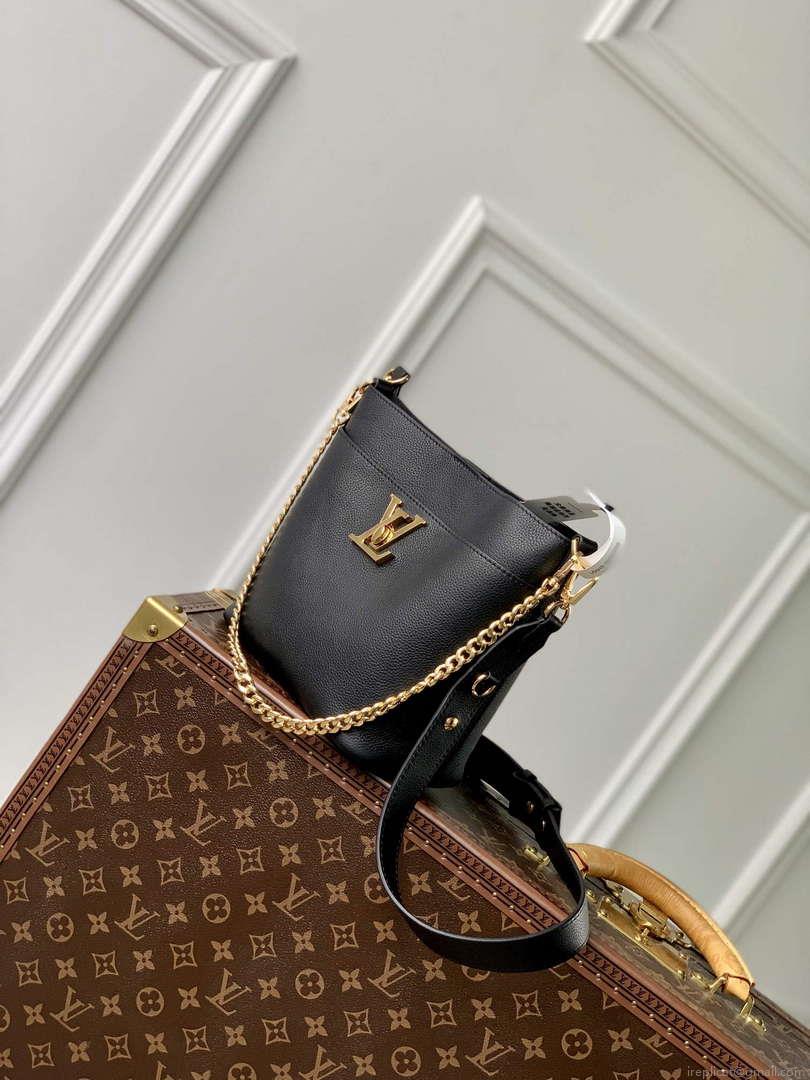 LV M24006 Louis Vuitton Lock and Walk Bucket Bag Black