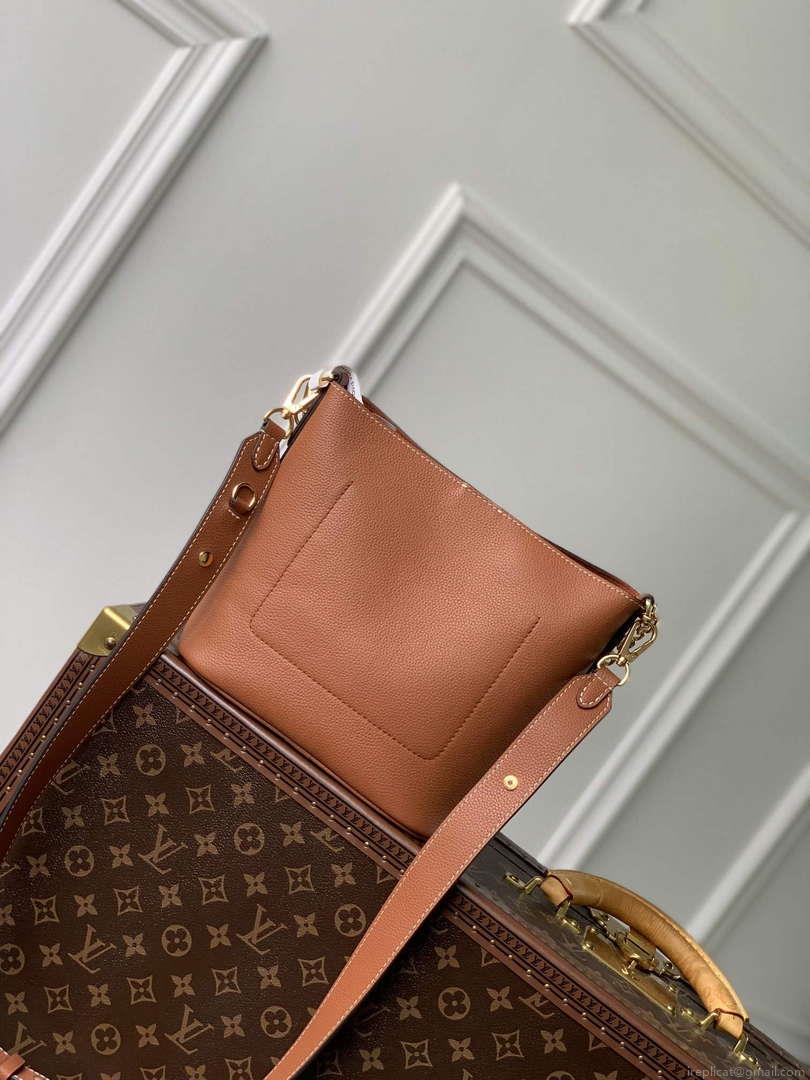 LV M24165 Louis Vuitton Lock and Walk Bucket Bag Cognac Brown