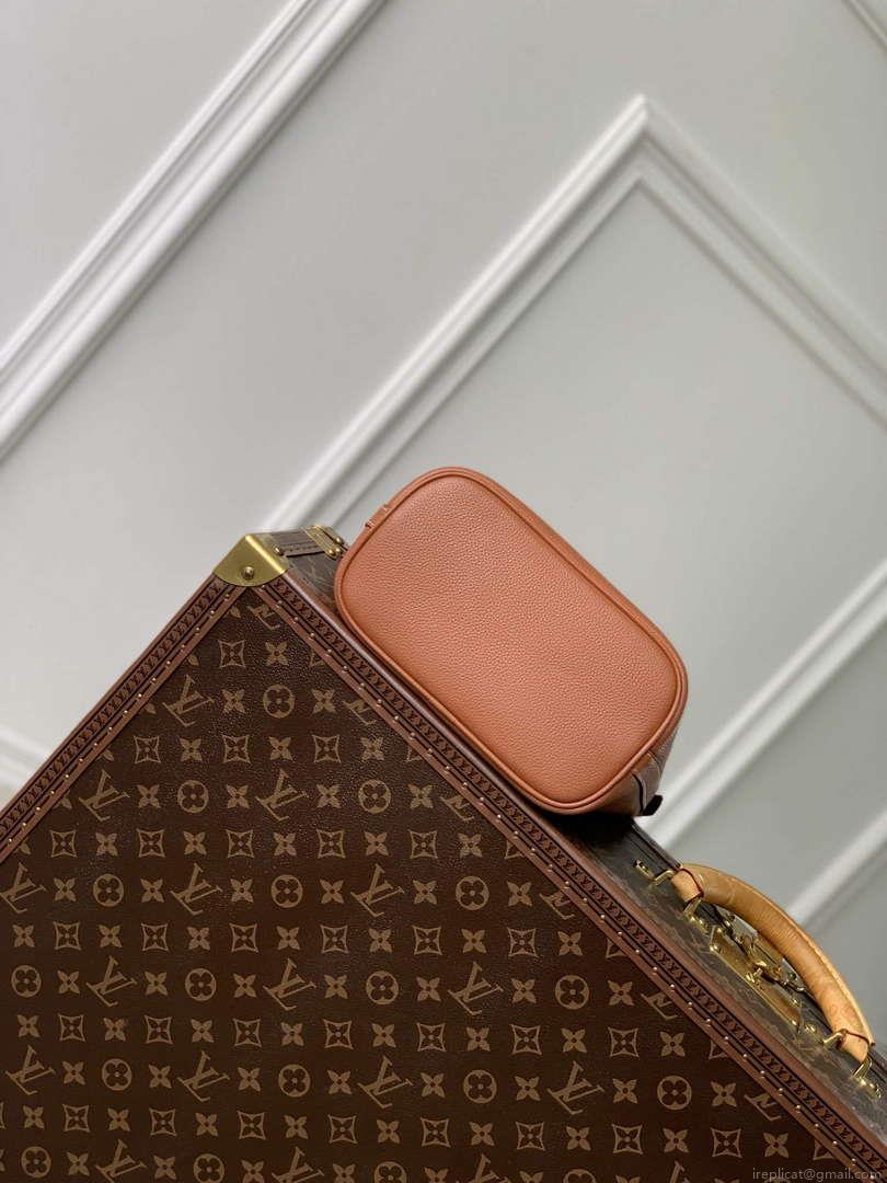 LV M24165 Louis Vuitton Lock and Walk Bucket Bag Cognac Brown