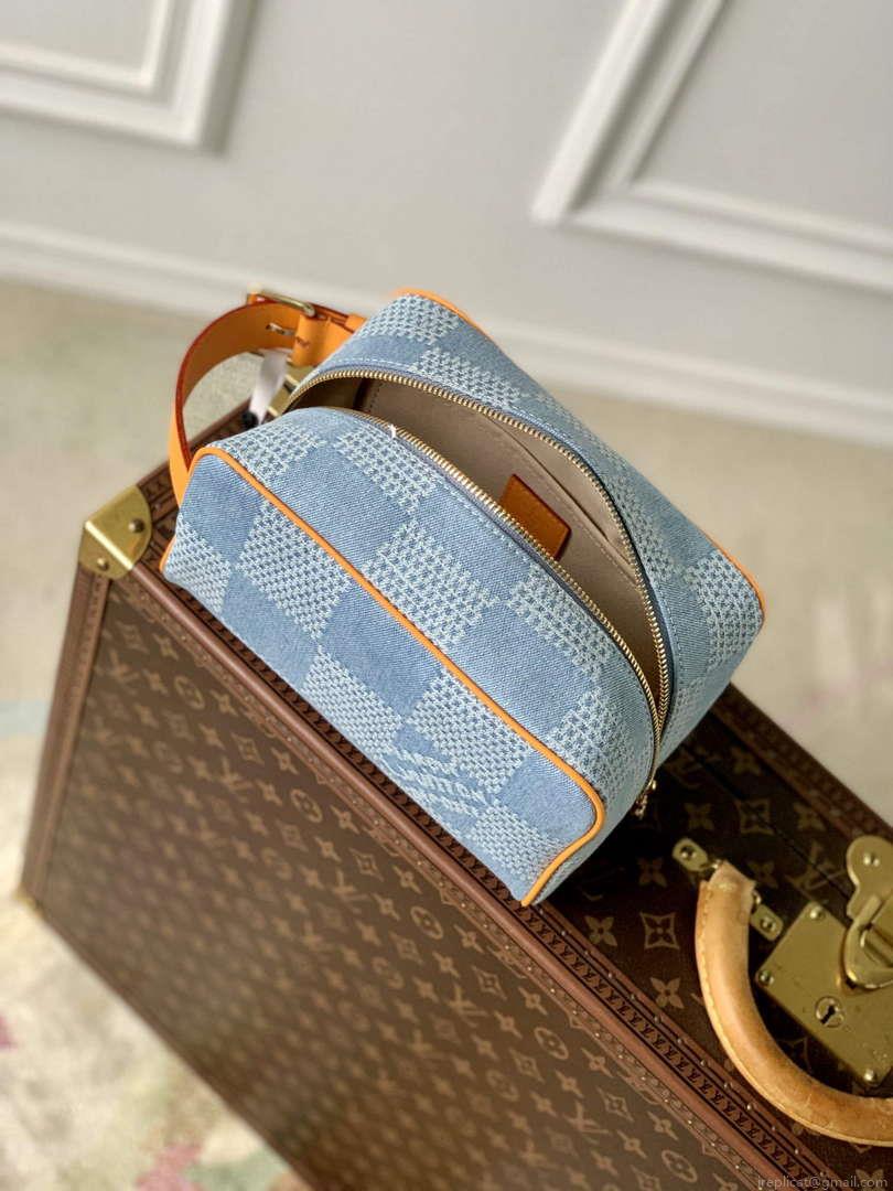 LV N40753 Louis Vuitton Locker Dopp Kit Bag Blue