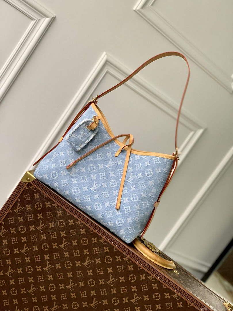 LV M11462 Louis Vuitton CarryAll PM Bag Sky Blue Denim