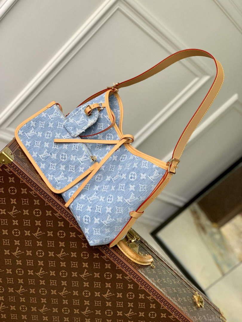 LV M11462 Louis Vuitton CarryAll PM Bag Sky Blue Denim