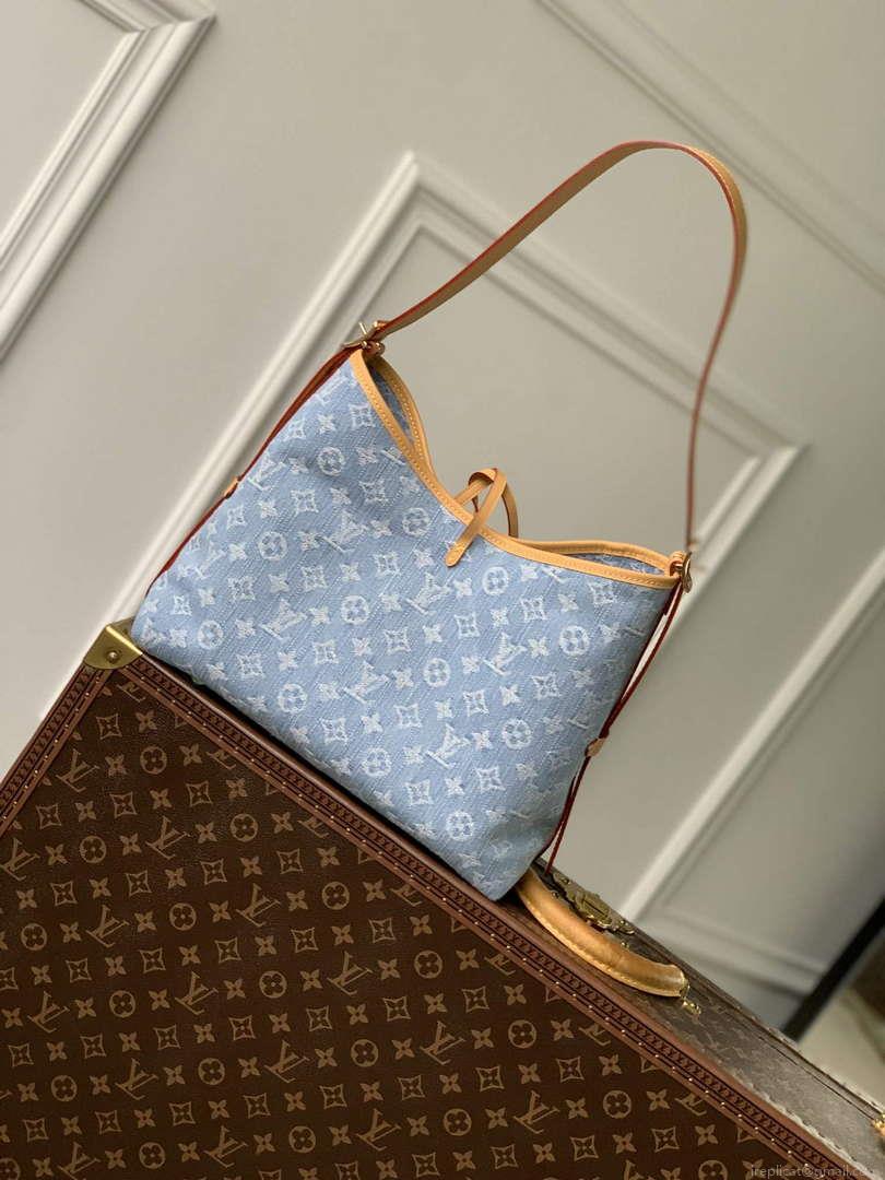 LV M11462 Louis Vuitton CarryAll PM Bag Sky Blue Denim