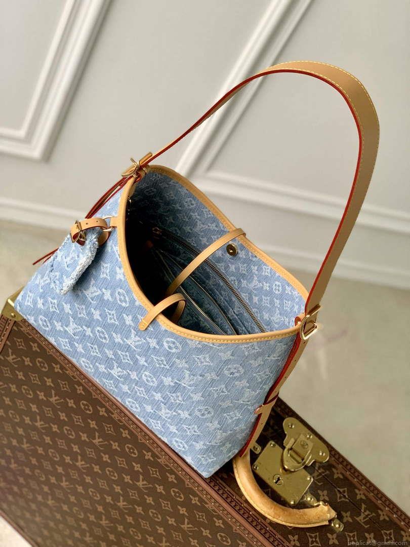 LV M11462 Louis Vuitton CarryAll PM Bag Sky Blue Denim