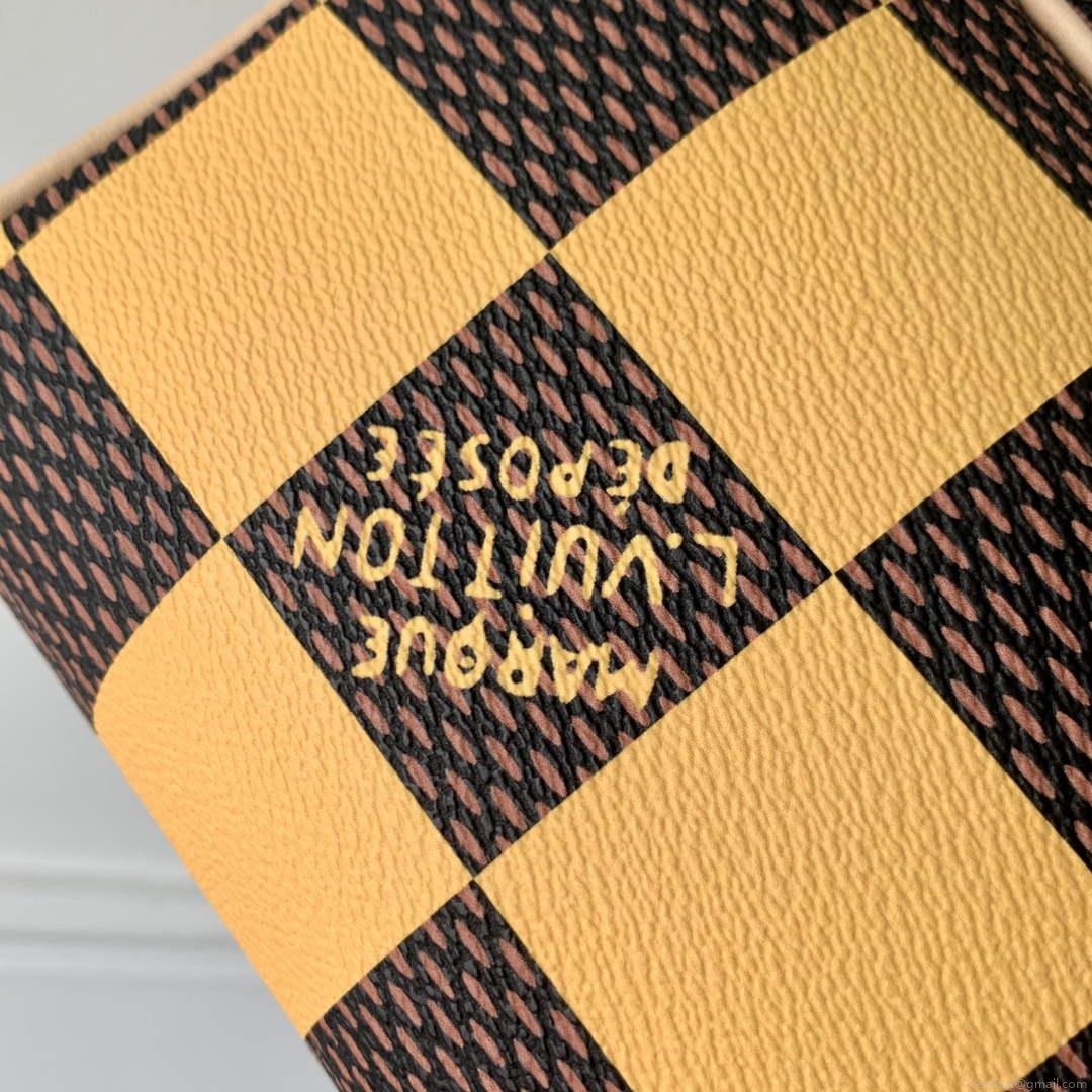 LV N40567 Louis Vuitton Locker Dopp Kit Bag Yellow Damier Other