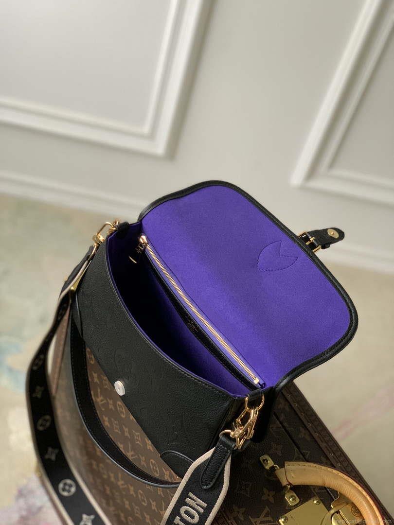 LV M46386 Louis Vuitton Diane Monogram Empreinte Leather Black
