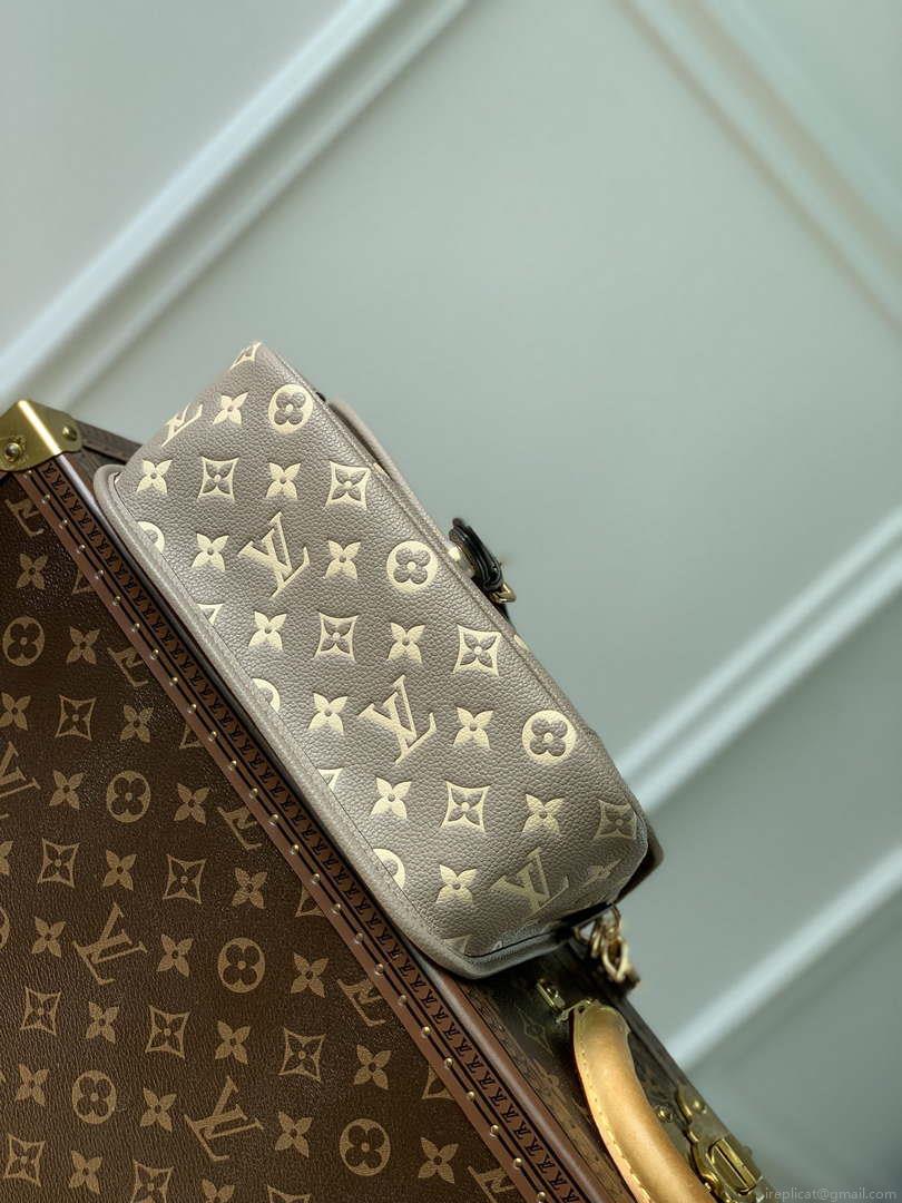 LV M46386 Louis Vuitton Diane Monogram Empreinte Leather Gray with Camel