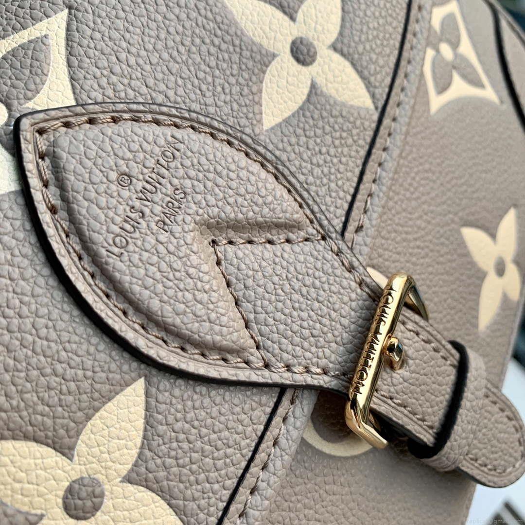 LV M46386 Louis Vuitton Diane Monogram Empreinte Leather Gray with Camel