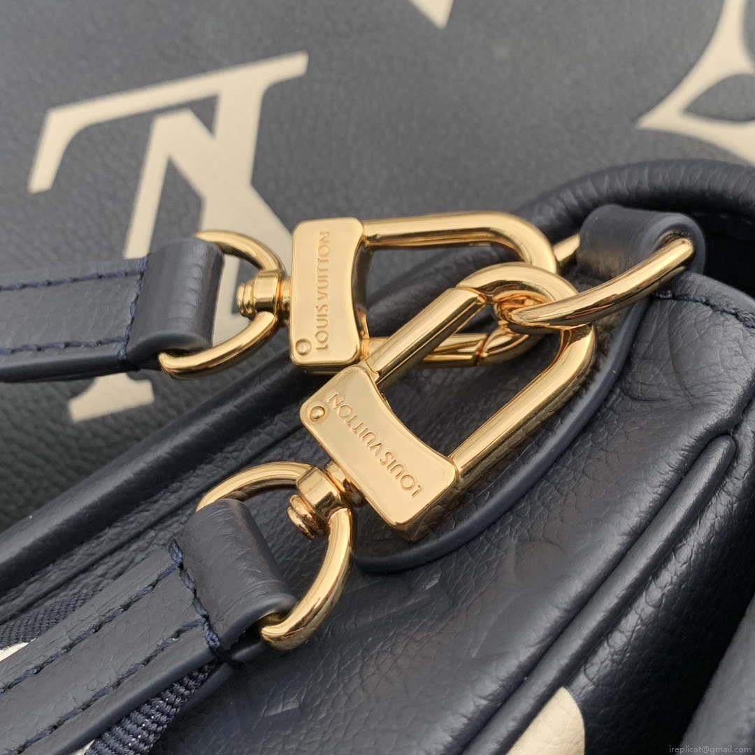 LV M47161 Louis Vuitton Diane Monogram Empreinte Leather Black with Camel