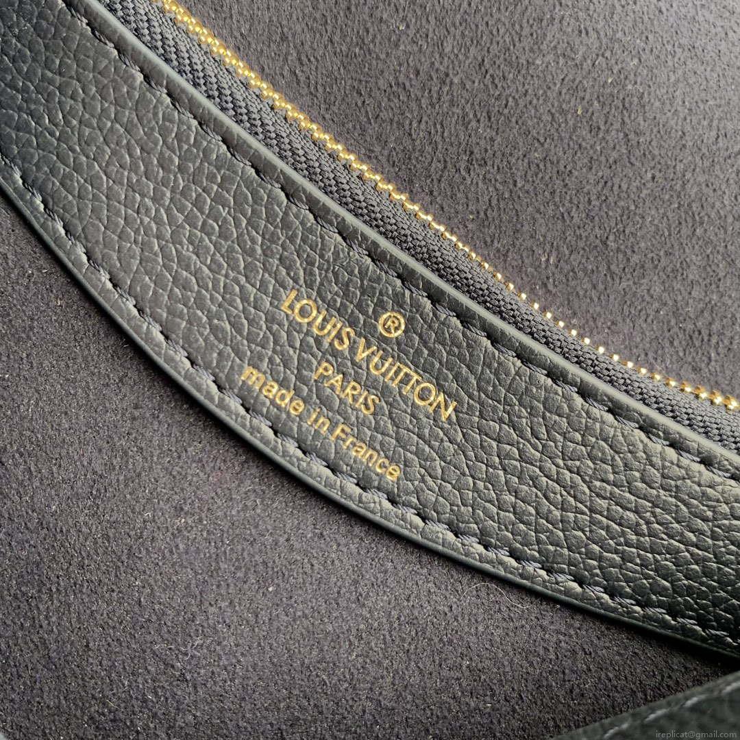 LV M47161 Louis Vuitton Diane Monogram Empreinte Leather Black with Camel