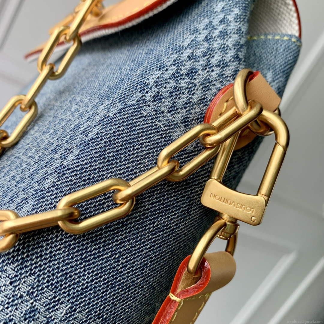 LV N40751 Louis Vuitton Nano Steamer Small City Bag Blue