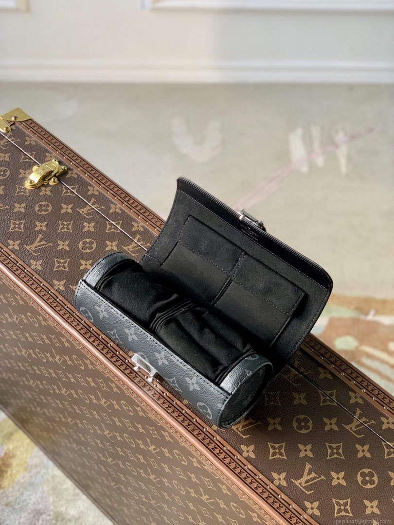 LV M10145 Louis Vuitton Etui Bijoux Jewellery Case Black Monogram coated canvas
