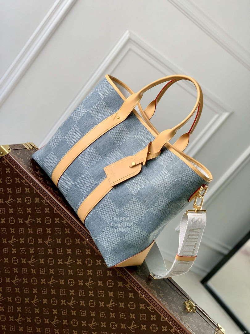 LV N40702 Louis Vuitton Weekend Tote Bag Blue