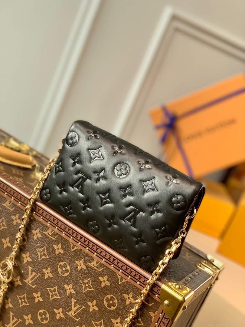 LV M80742 Louis Vuitton Pochette Coussin Other Leather Bag Black
